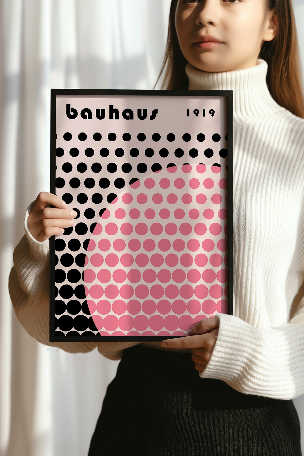 Bauhaus Serisi Siyah Çerçeveli Poster, Tablo No:72