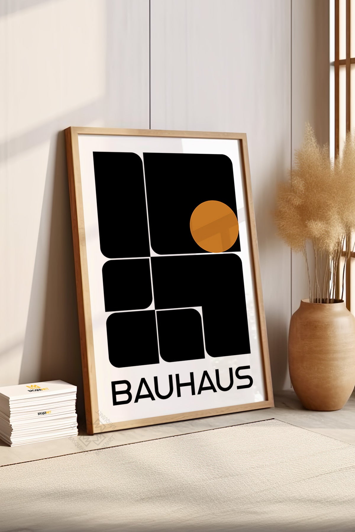 Bauhaus Serisi Ahşap Çerçeveli Poster, Tablo No:82