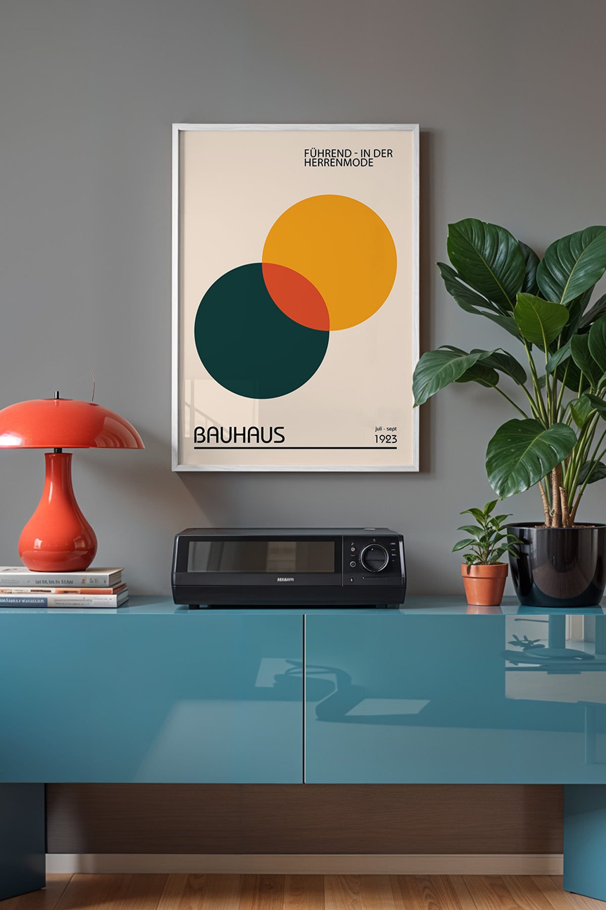 Bauhaus Serisi Beyaz Çerçeveli Poster, Tablo No:22