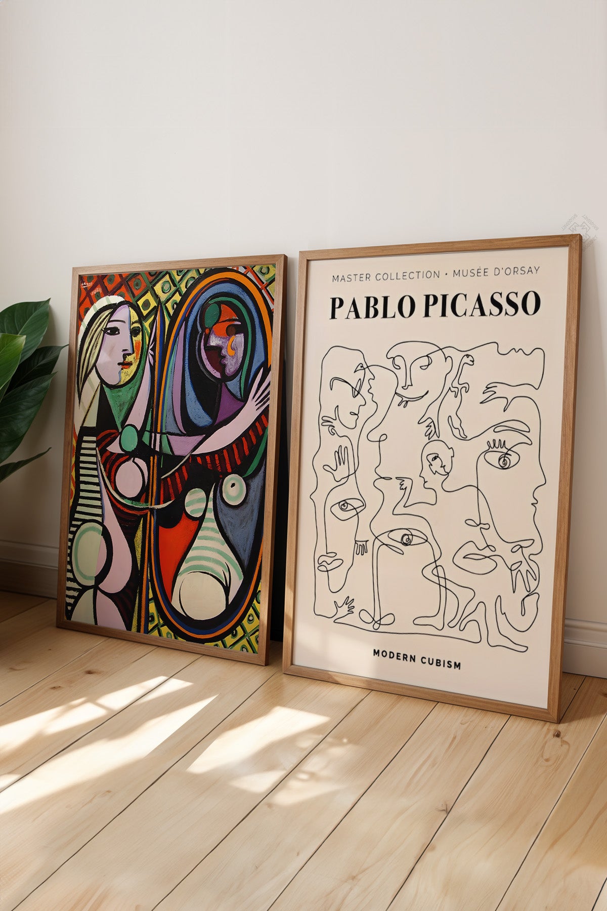 Picasso 2'li Ahşap Çerçeveli Poster, Sanatsal Tablo Seti No:10