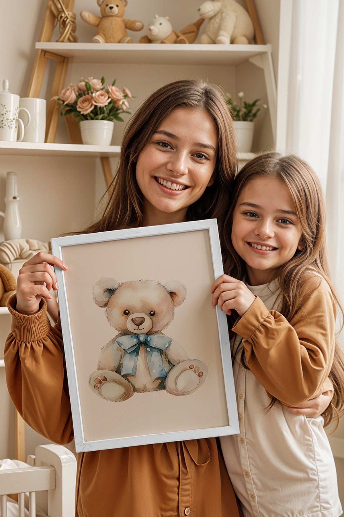 Çocuk Odası, Bebek Odası Beyaz Çerçeveli Poster, Tablo No:59