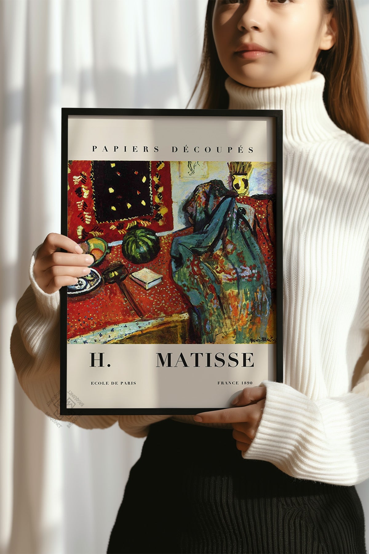 Henri Matisse Serisi Siyah Çerçeveli Poster, Tablo Duvar Dekoru No:17