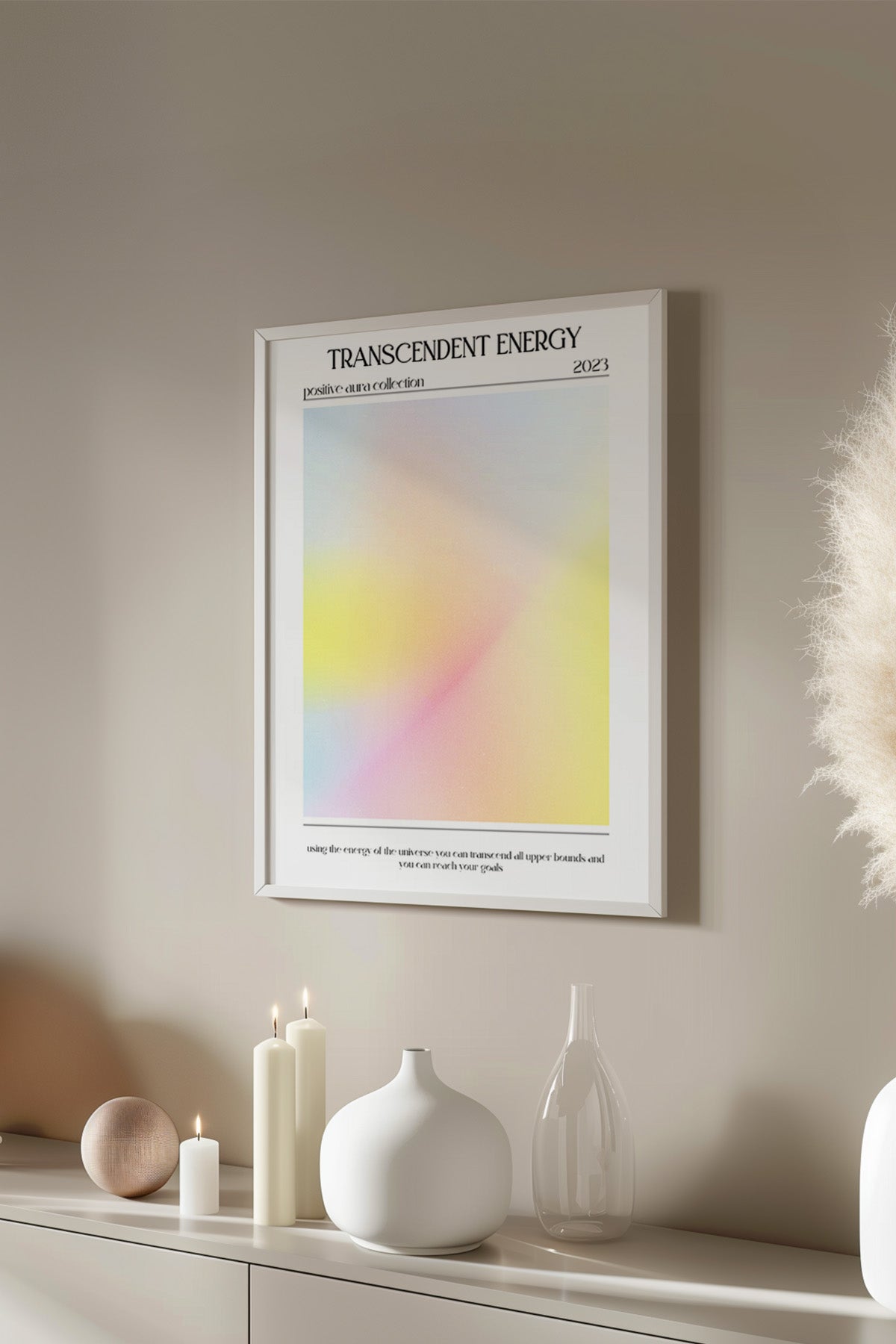 Aura Serisi Beyaz Çerçeveli Poster, Tablo No:51