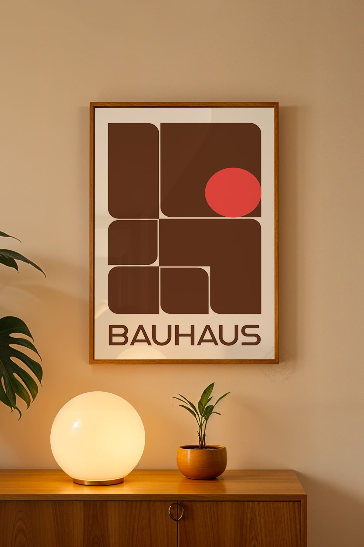 Bauhaus Serisi Ahşap Çerçeveli Poster, Tablo No:81