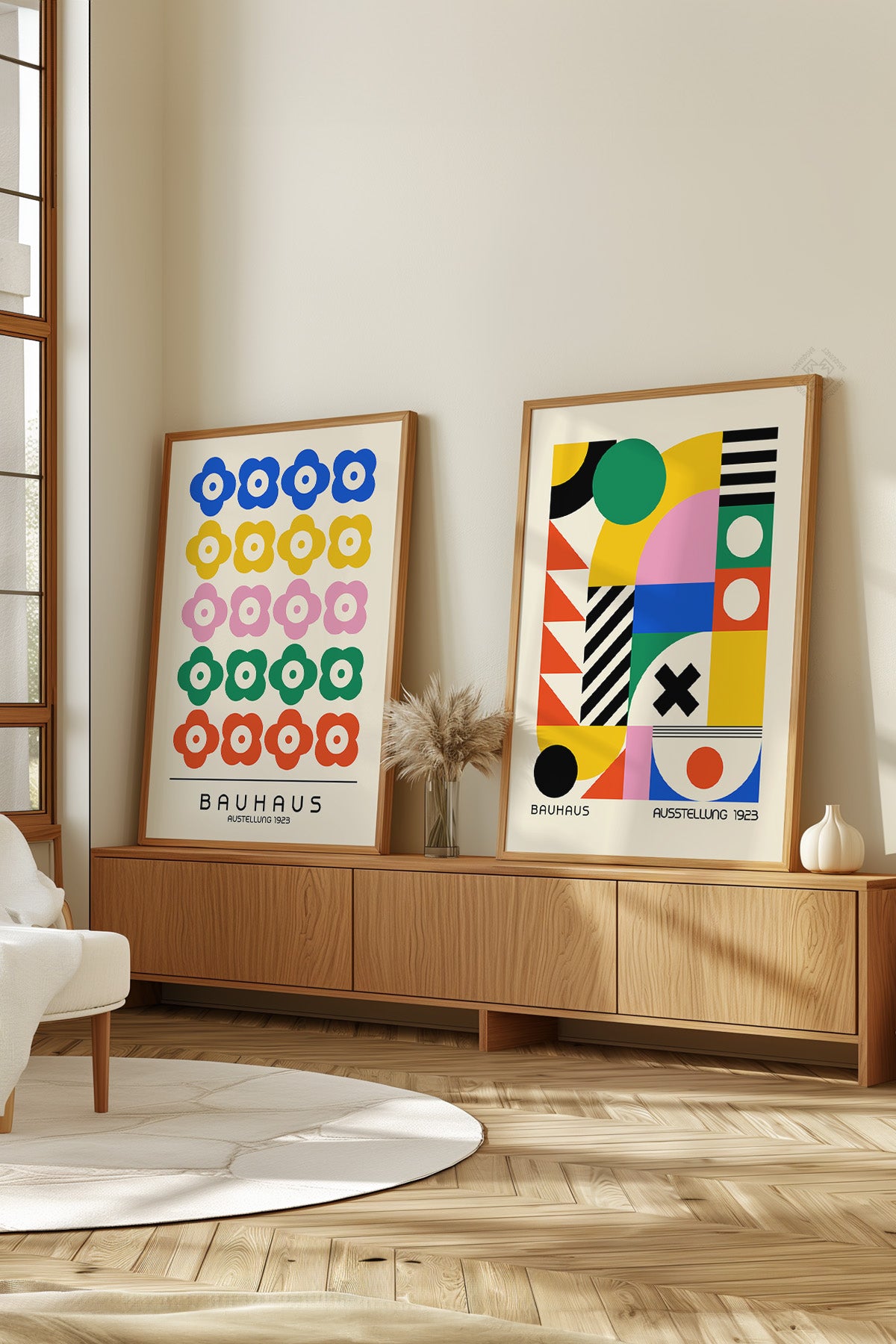 Bauhaus 2'li Ahşap Çerçeveli Poster, Tablo Seti No:29