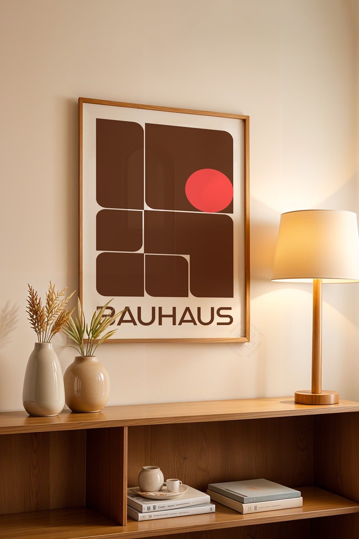 Bauhaus Serisi Ahşap Çerçeveli Poster, Tablo No:81