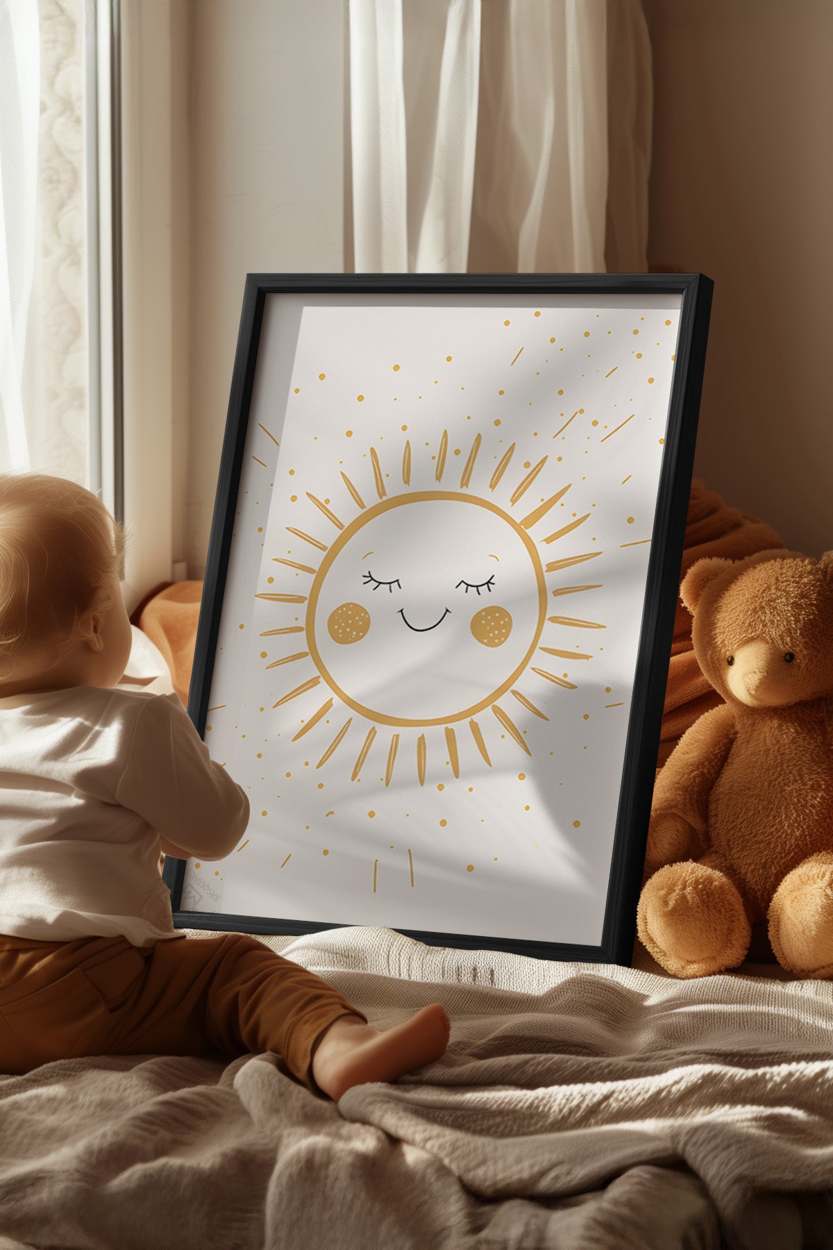 Çocuk Odası, Bebek Odası Siyah Çerçeveli Poster, Tablo No:64