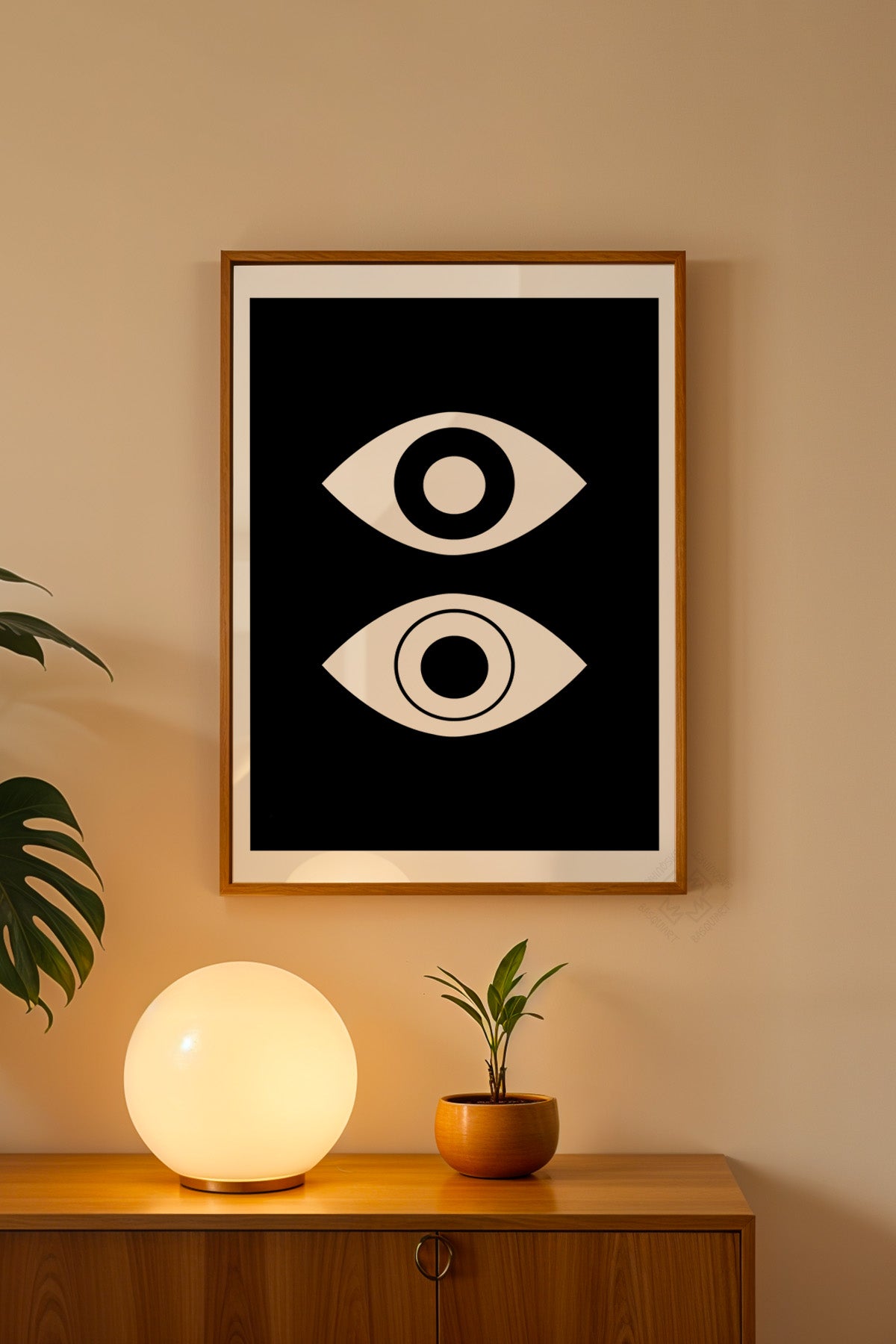 Bauhaus Serisi Ahşap Çerçeveli Poster, Tablo No:49