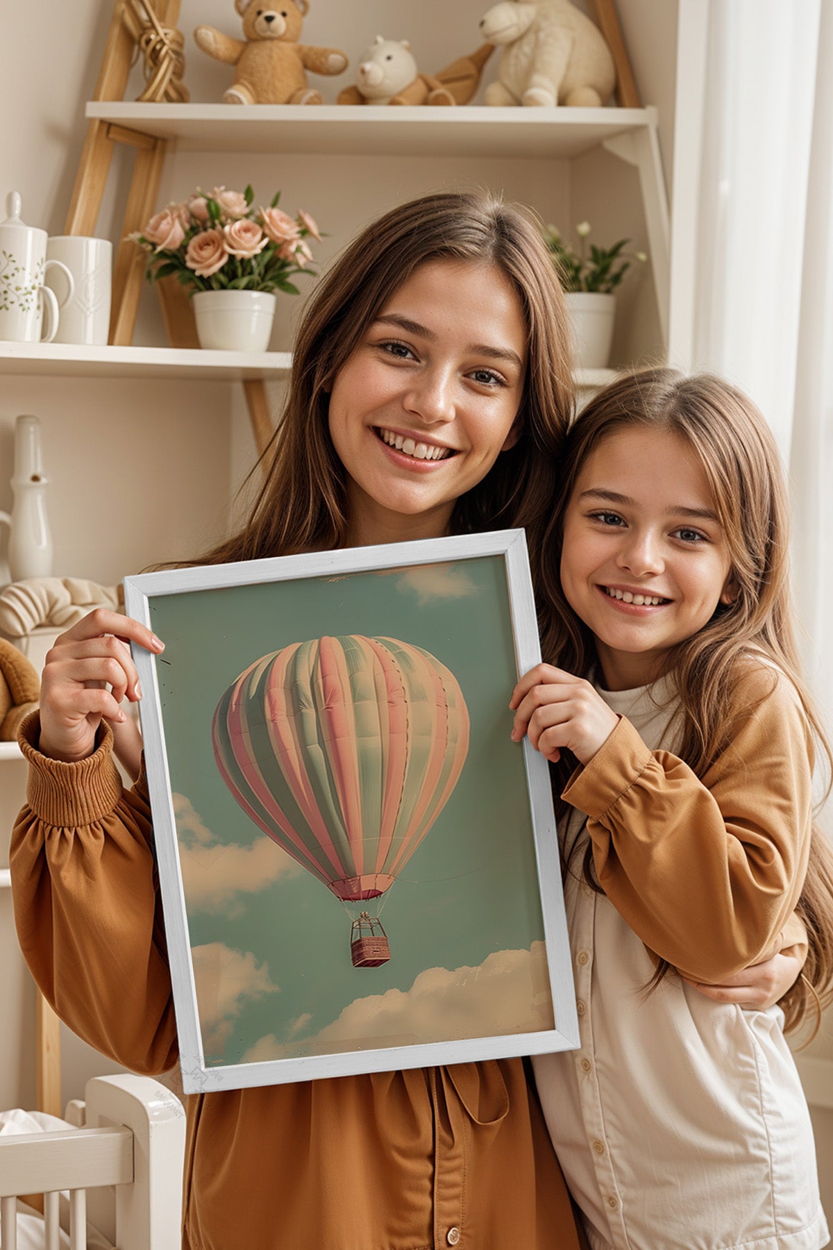Çocuk Odası, Bebek Odası Beyaz Çerçeveli Poster, Tablo No:88