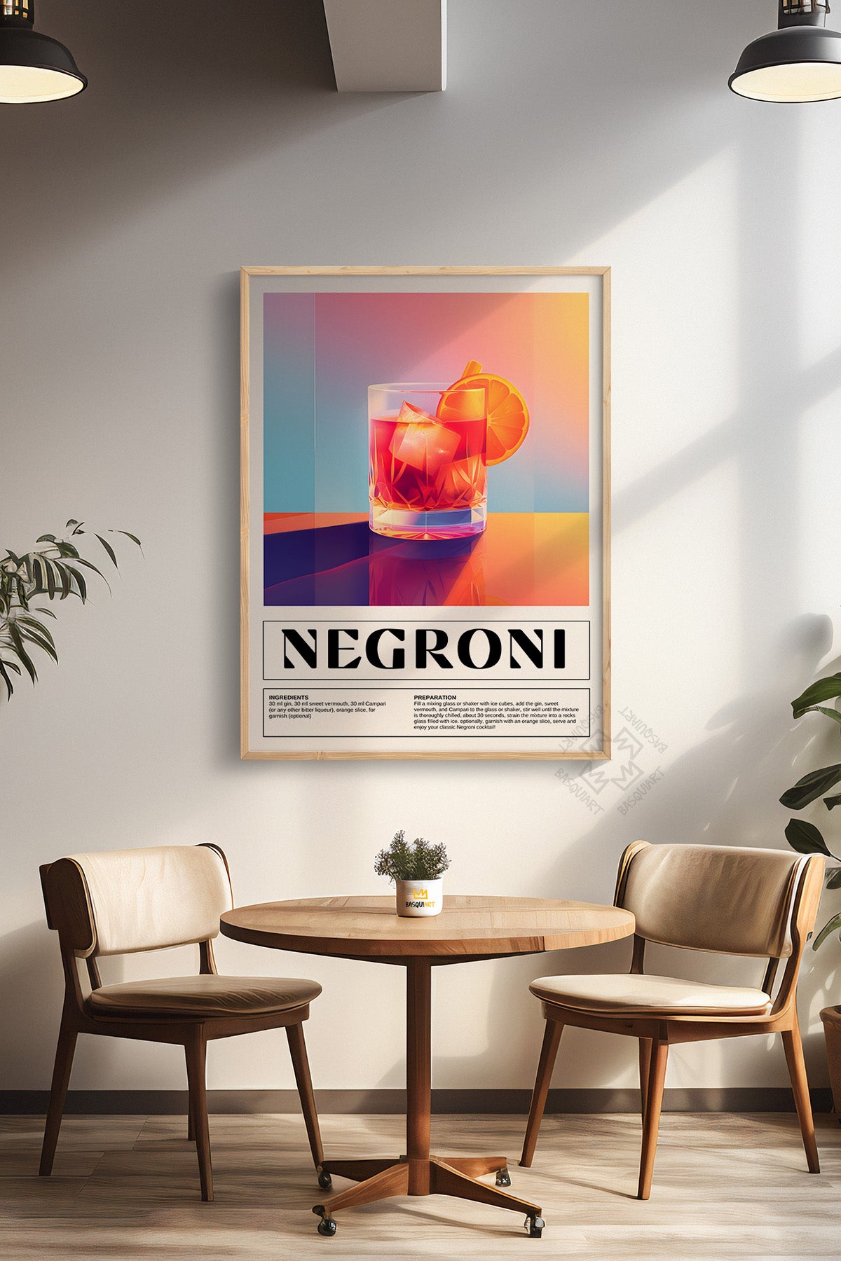 Kokteyl Serisi Ahşap Çerçeveli Poster, Tablo, Cafe, Restoran, Mutfak Duvar Dekoru No:2
