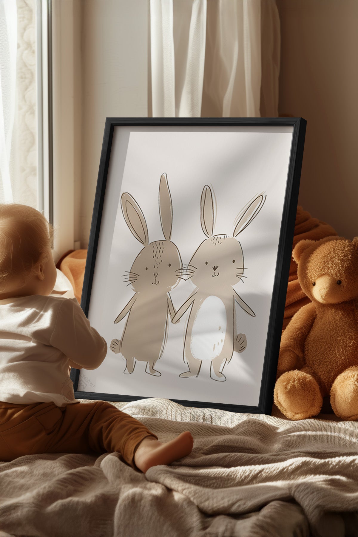 Çocuk Odası, Bebek Odası Siyah Çerçeveli Poster, Tablo No:82