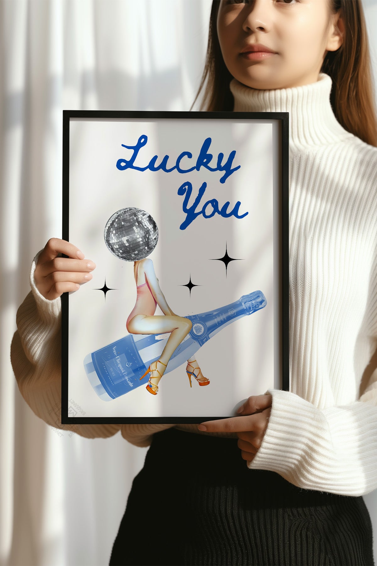 Lucky You Serisi Siyah Çerçeveli Poster, Tablo Duvar Dekoru No:30
