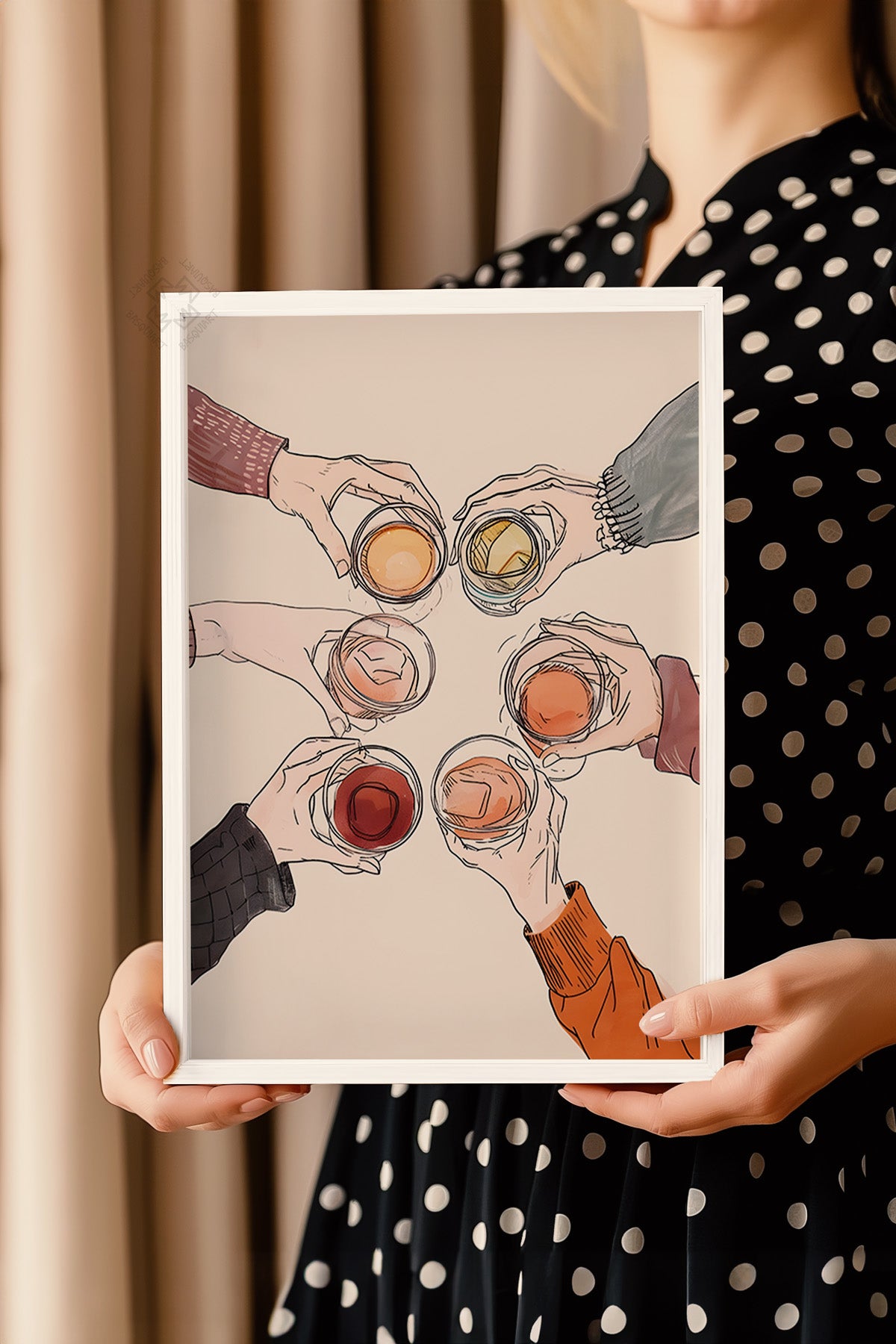 Kokteyl Serisi Beyaz Çerçeveli Poster, Tablo, Cafe, Restoran, Mutfak Duvar Dekoru No:37