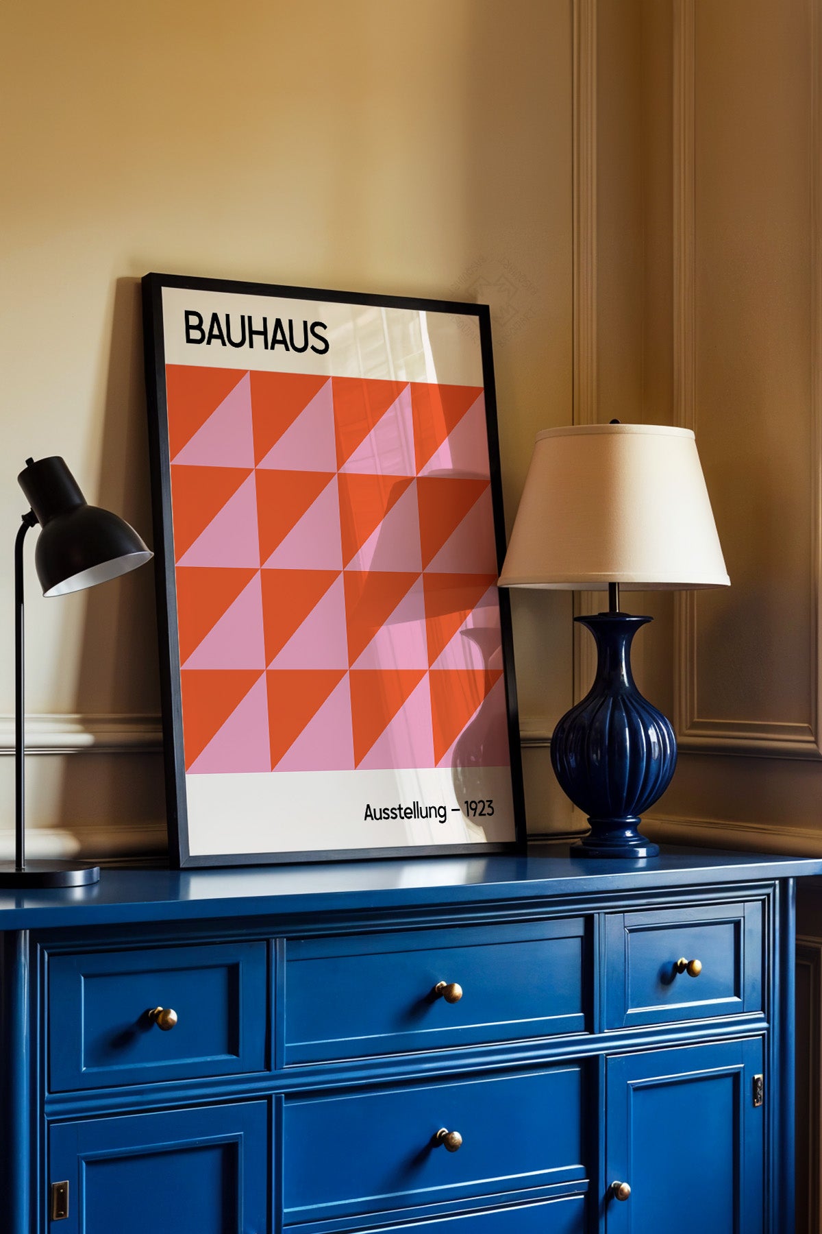 Bauhaus Serisi Siyah Çerçeveli Poster, Tablo No:124