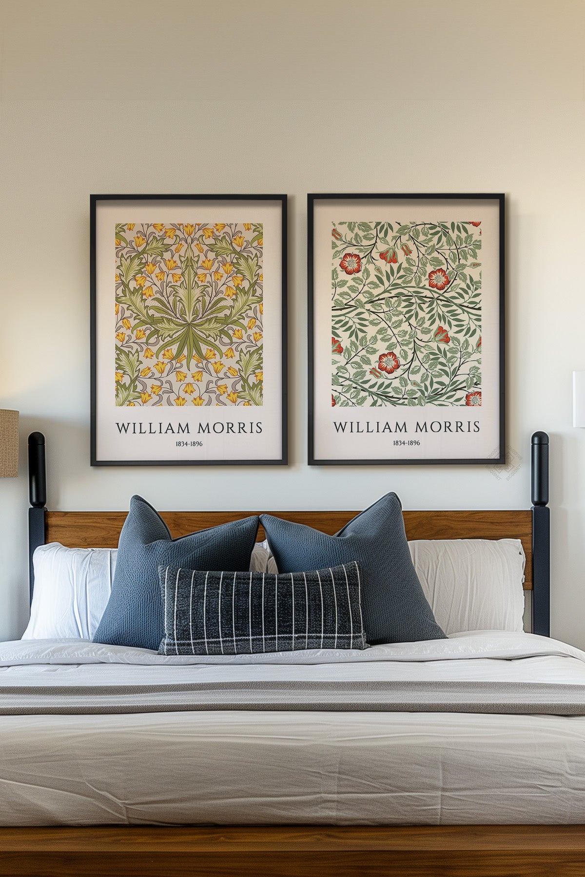 William Morris 2'li Siyah Çerçeveli Poster, Tablo Seti No:21
