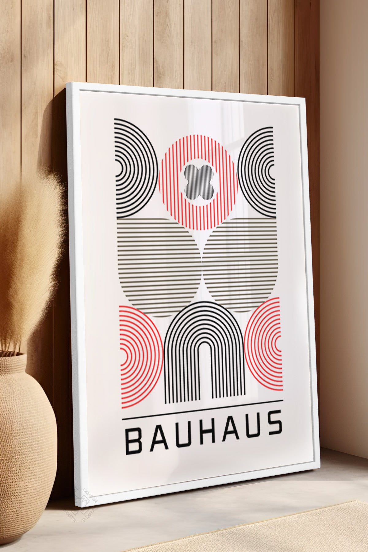 Bauhaus Serisi Beyaz Çerçeveli Poster, Tablo No:116