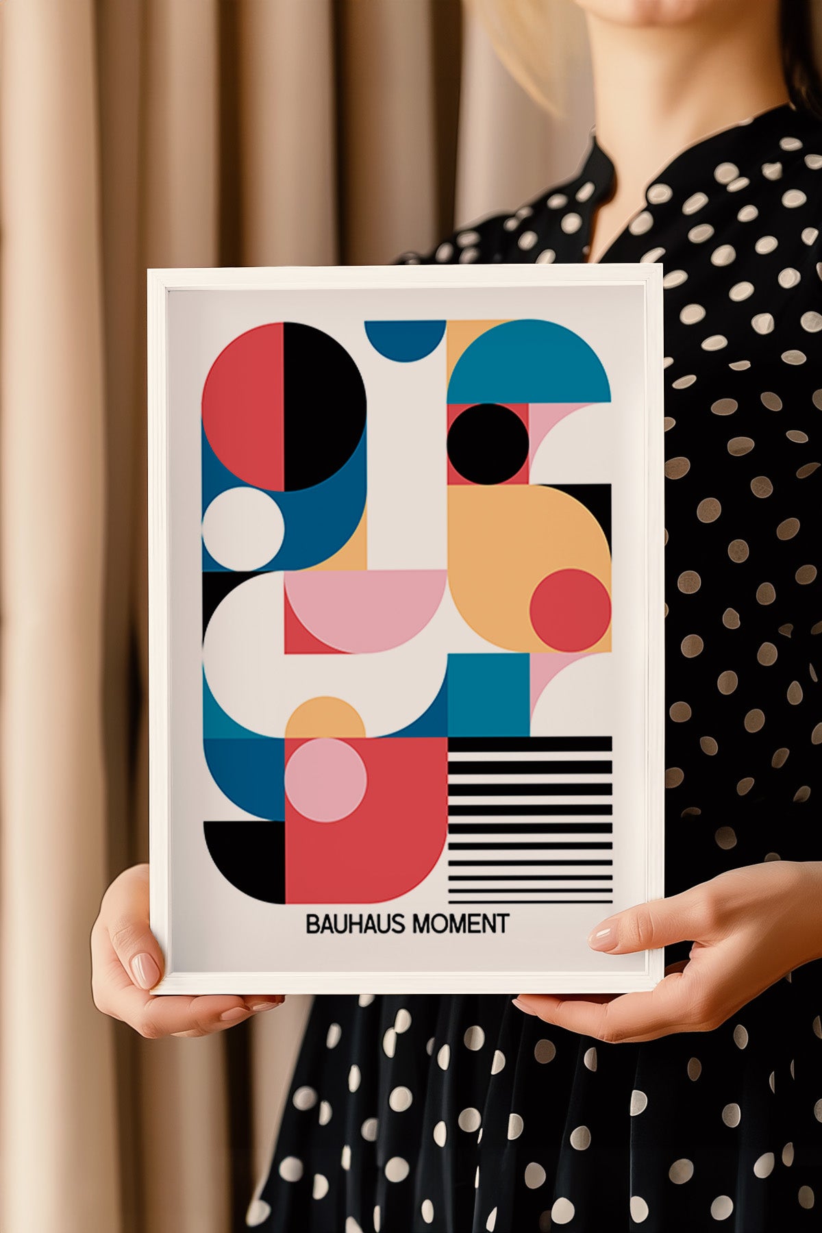 Bauhaus Serisi Beyaz Çerçeveli Poster, Tablo No:119