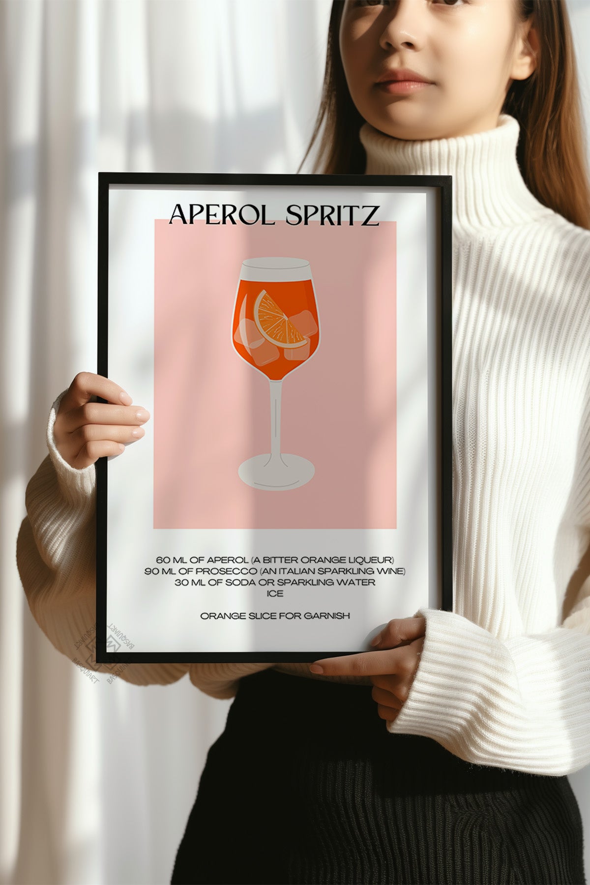 Kokteyl Serisi Siyah Çerçeveli Poster, Tablo, Cafe, Restoran, Mutfak Duvar Dekoru No:15