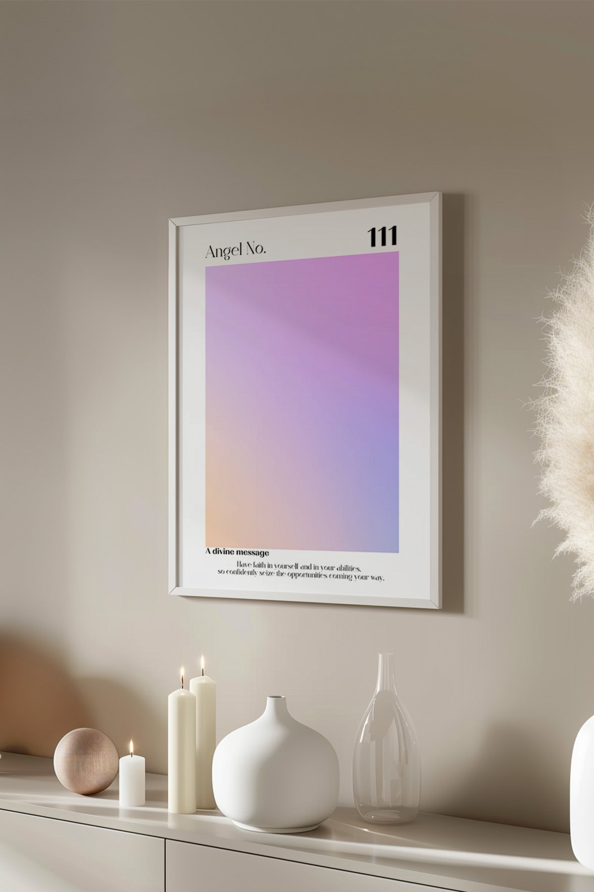 Aura Serisi Beyaz Çerçeveli Poster, Tablo No:67
