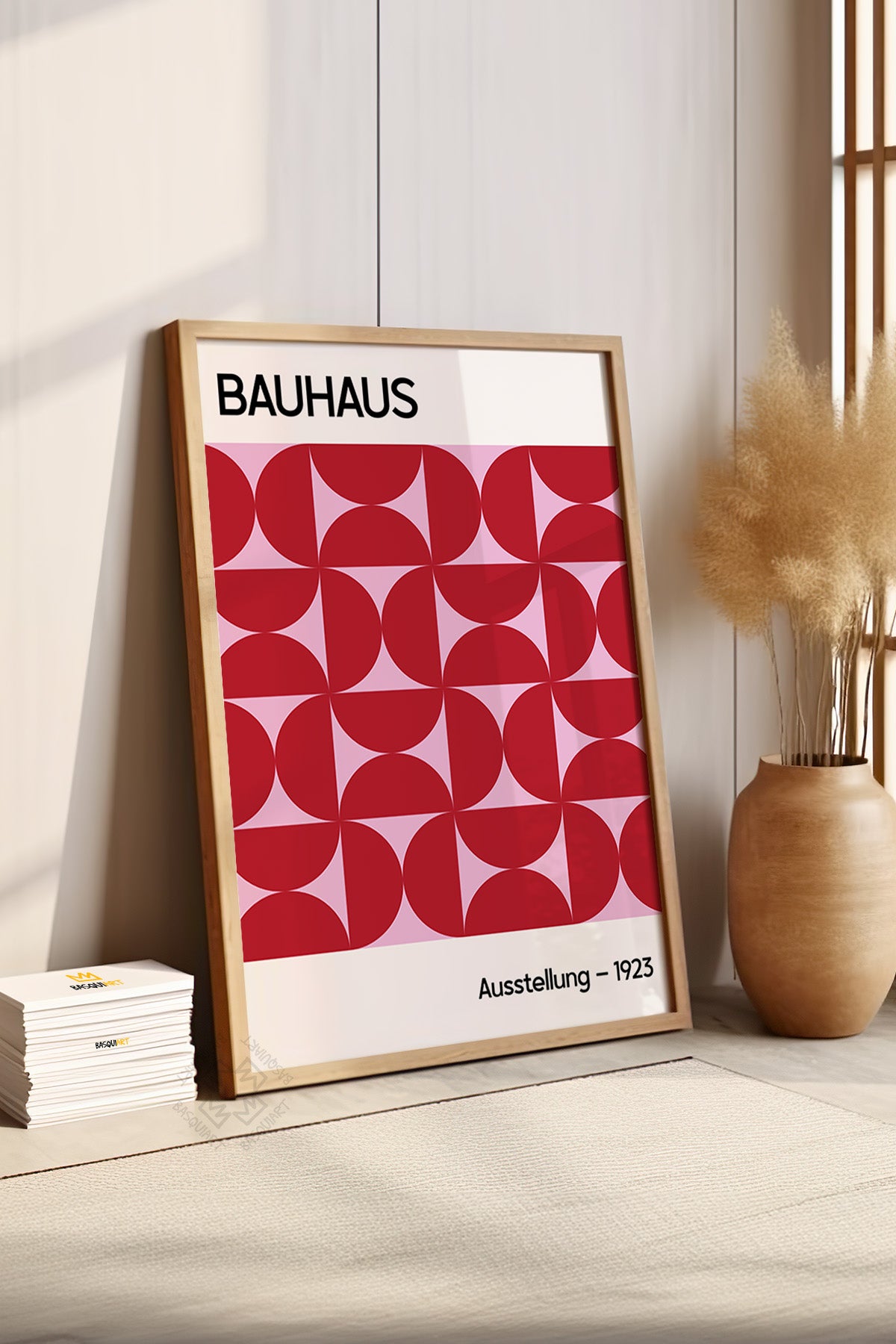 Bauhaus Serisi Ahşap Çerçeveli Poster, Tablo No:123