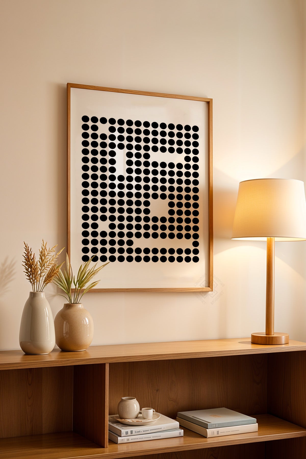 Bauhaus Serisi Ahşap Çerçeveli Poster, Tablo No:45