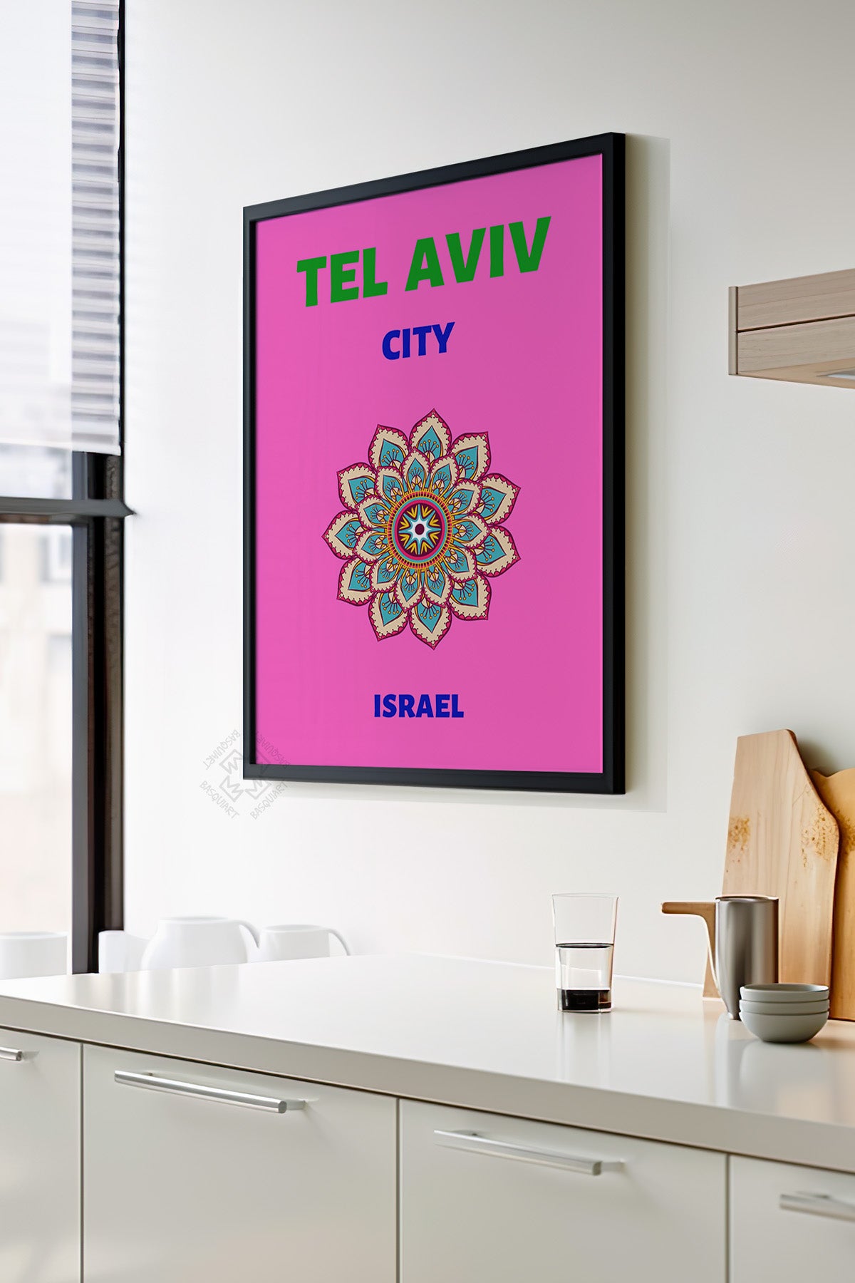 Şehir Serisi Siyah Çerçeveli Poster, Tablo Duvar Dekoru No:37