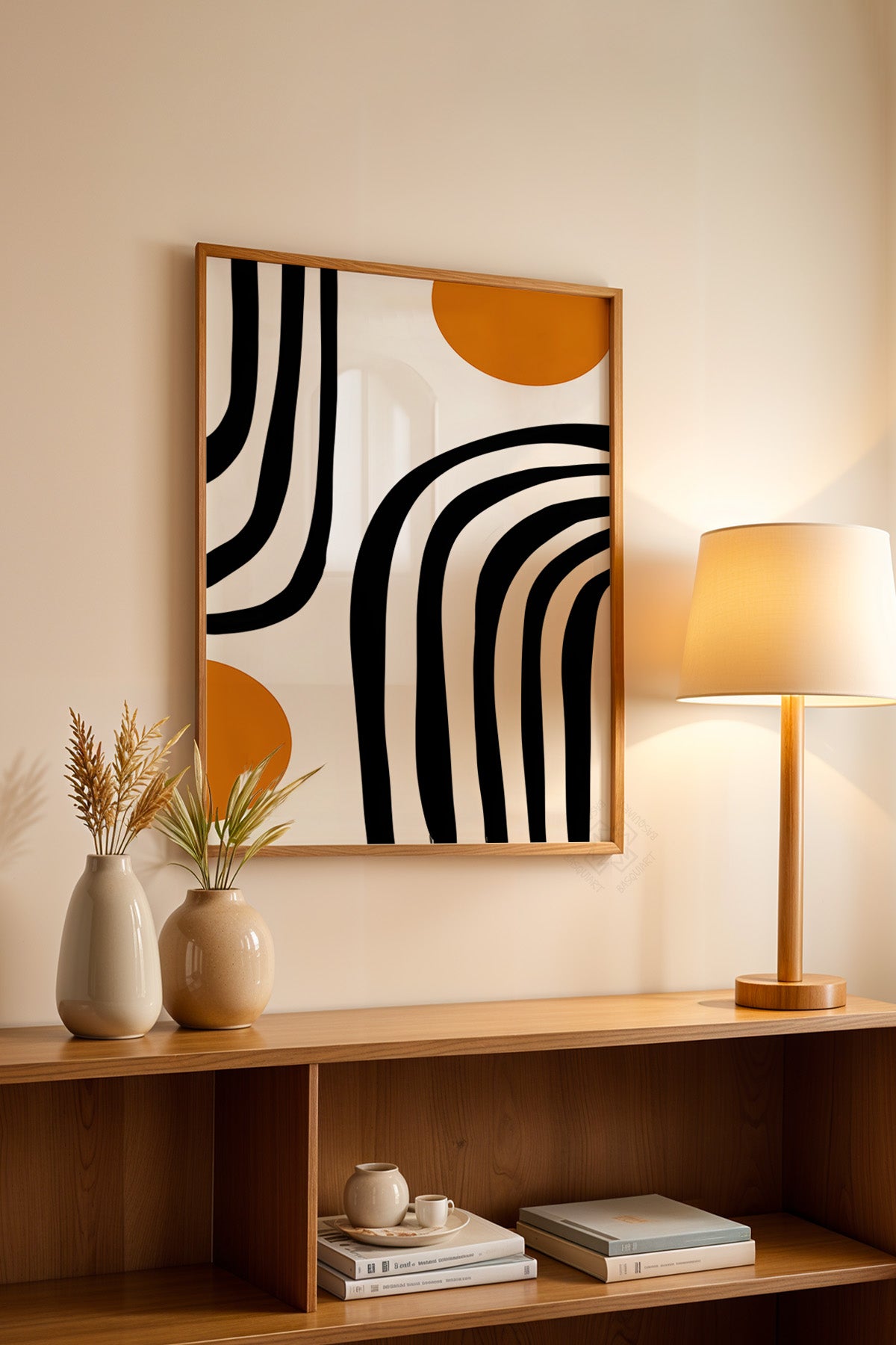 Bauhaus Serisi Ahşap Çerçeveli Poster, Tablo No:105