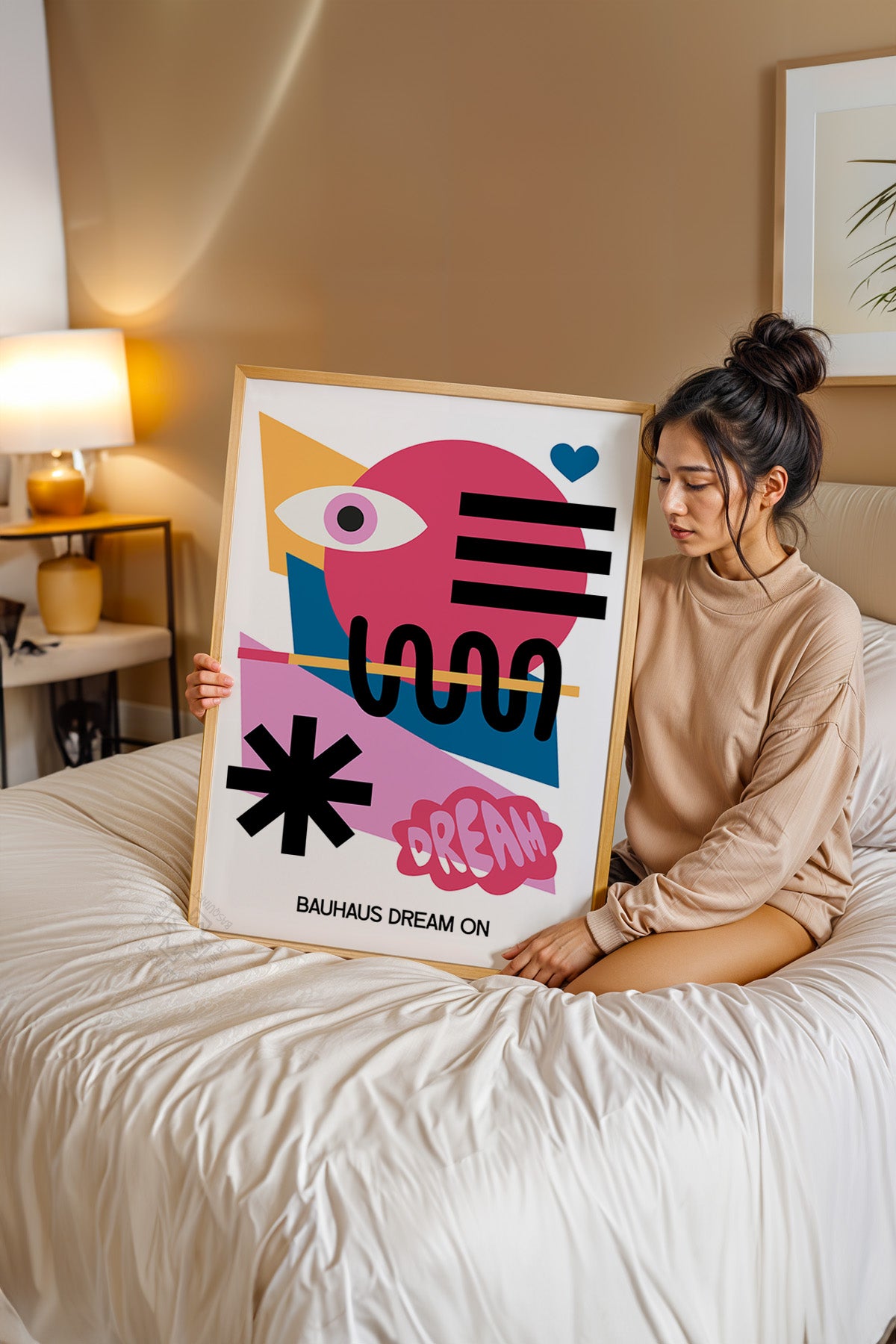 Bauhaus Serisi Ahşap Çerçeveli Poster, Tablo No:117