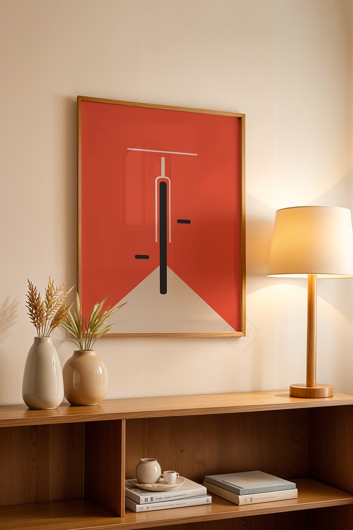Bauhaus Serisi Ahşap Çerçeveli Poster, Tablo No:58