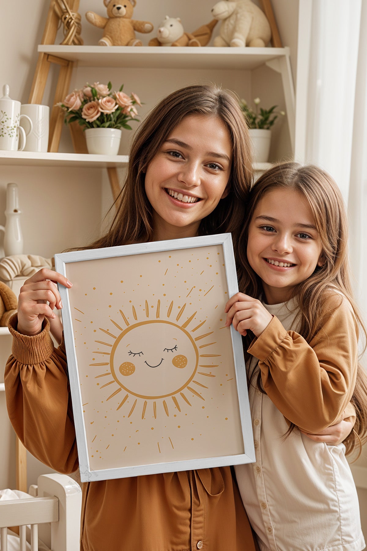 Çocuk Odası, Bebek Odası Beyaz Çerçeveli Poster, Tablo No:64
