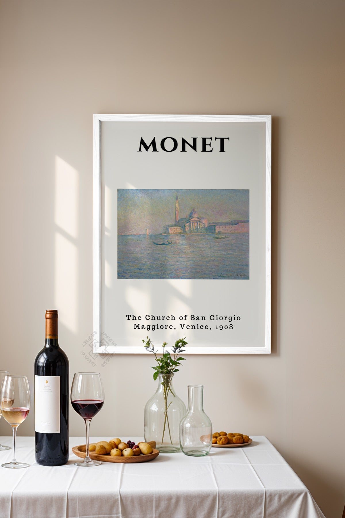 Claude Monet Serisi Beyaz Çerçeveli Poster, Tablo Duvar Dekoru No:18