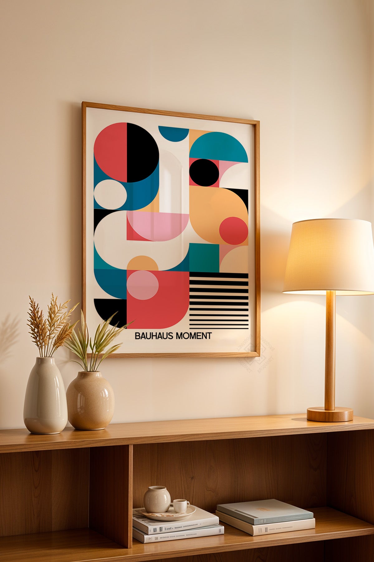 Bauhaus Serisi Ahşap Çerçeveli Poster, Tablo No:119