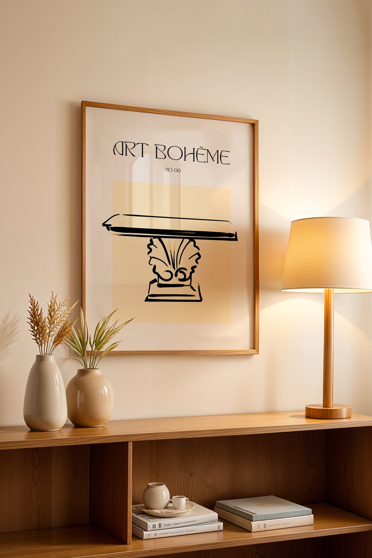 Bohemian Serisi Ahşap Çerçeveli Poster, Tablo No:67