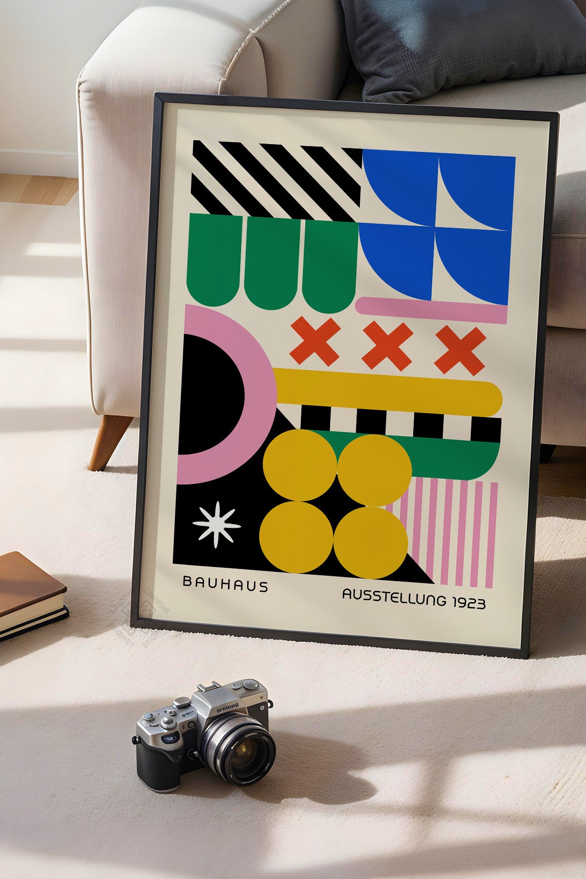 Bauhaus Serisi Siyah Çerçeveli Poster, Tablo No:96