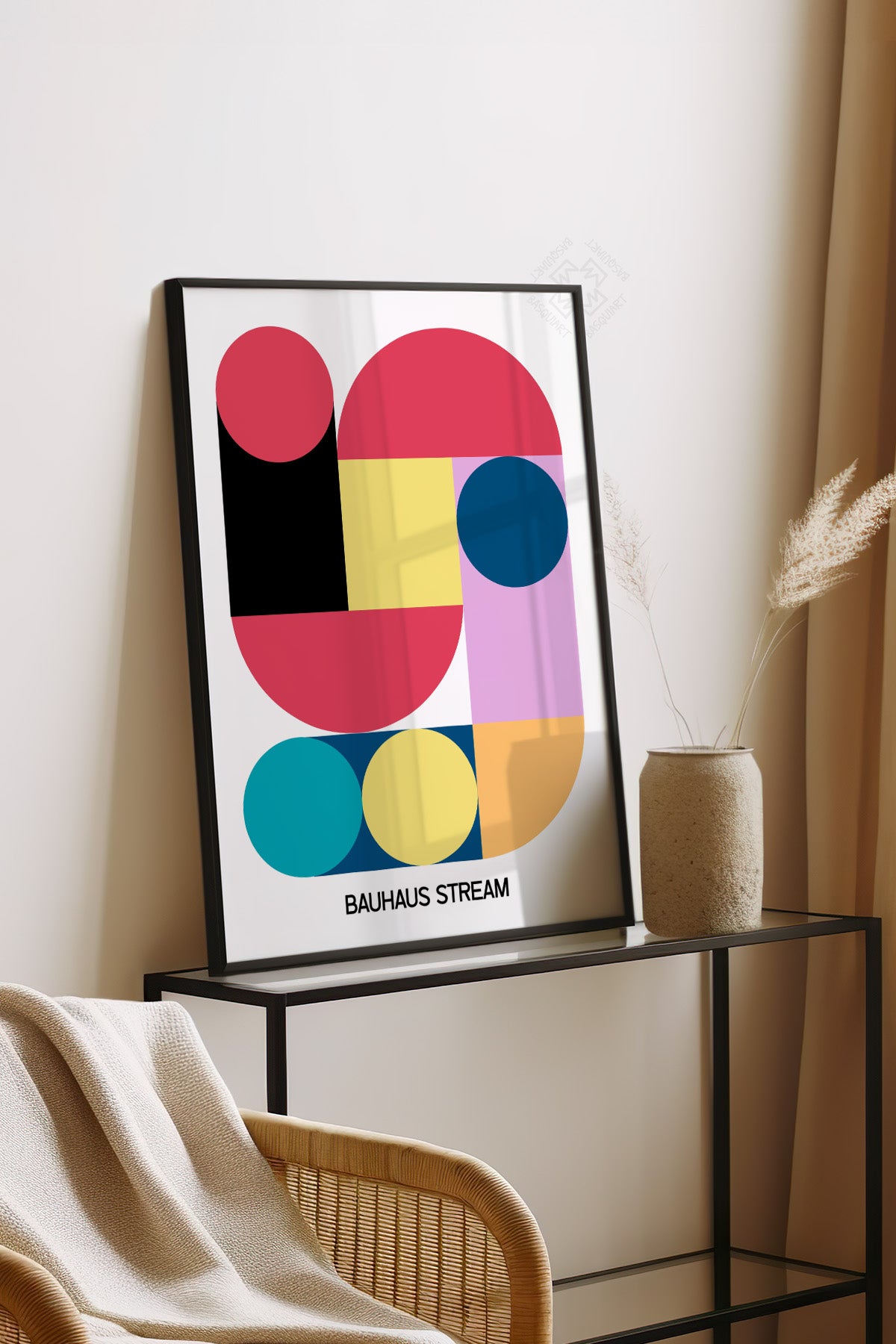 Bauhaus Serisi Siyah Çerçeveli Poster, Tablo No:122