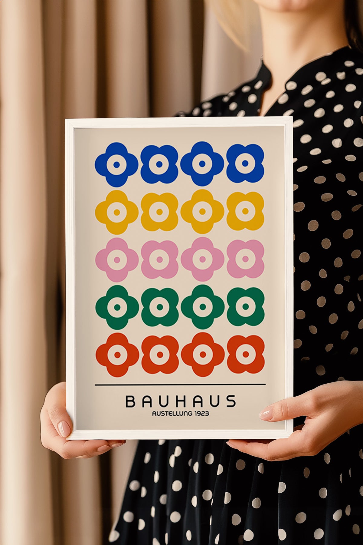 Bauhaus Serisi Beyaz Çerçeveli Poster, Tablo No:97