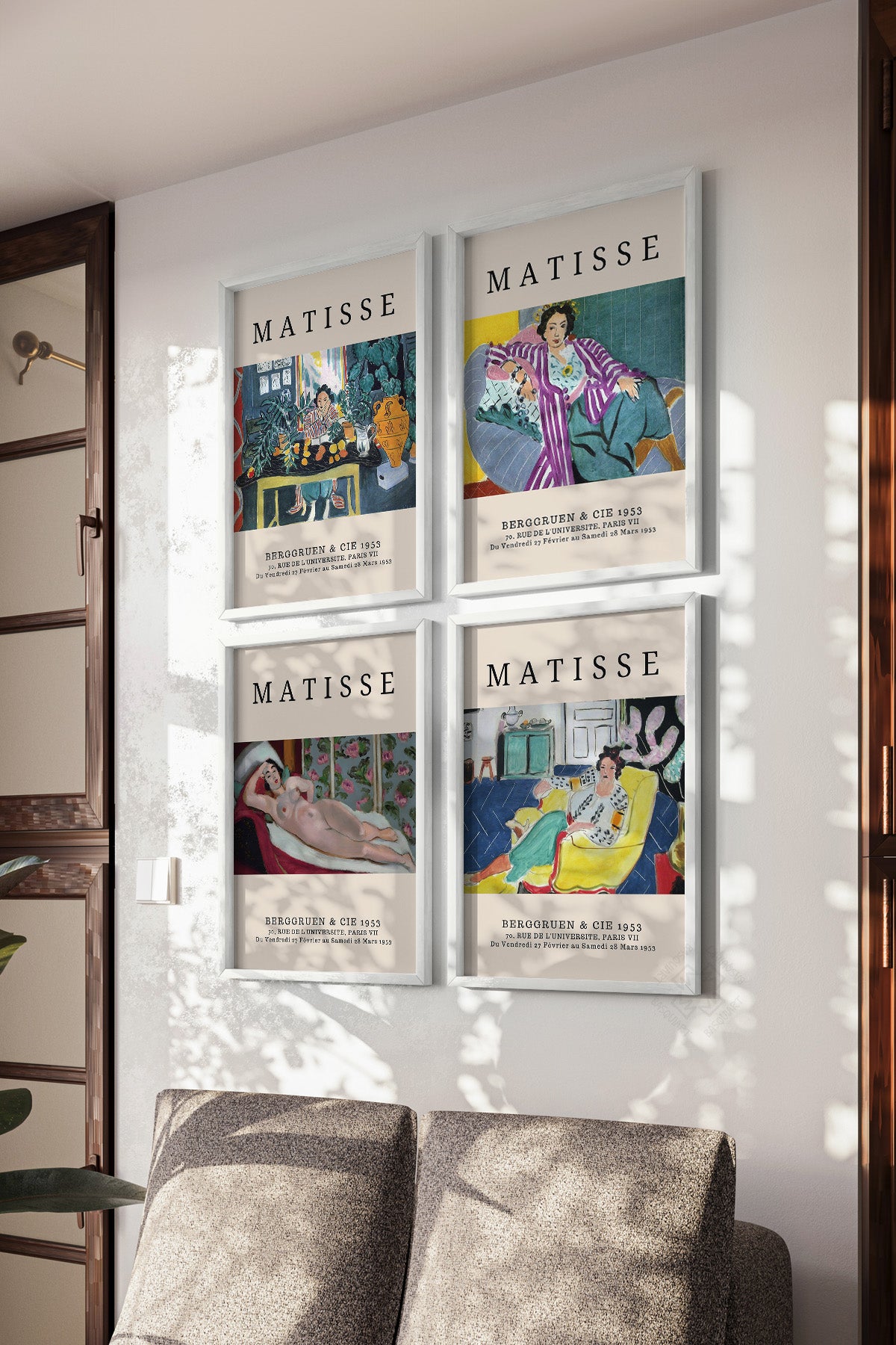 Matisse 4'lü Beyaz Çerçeveli Poster, Tablo Seti No:55