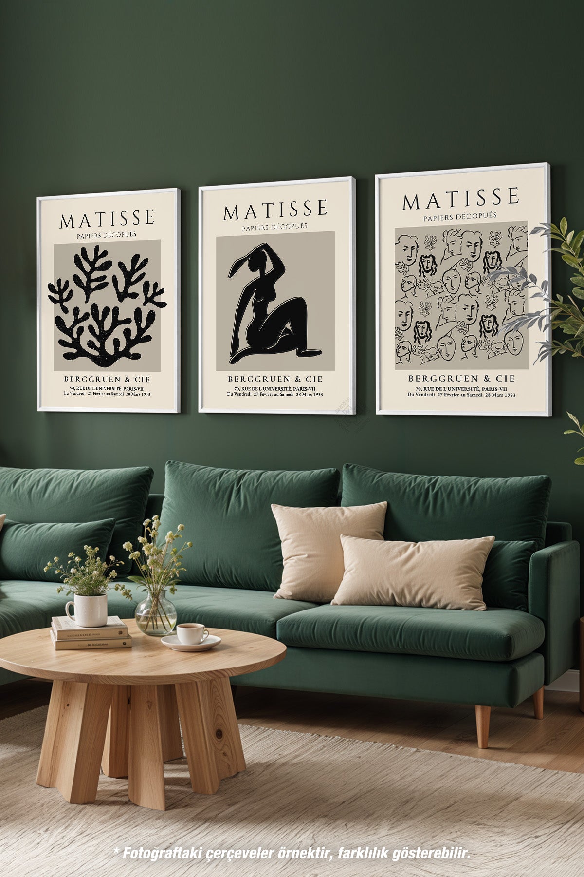 Matisse Bohem 3'lü Beyaz Çerçeveli Poster, Tablo Seti No:24