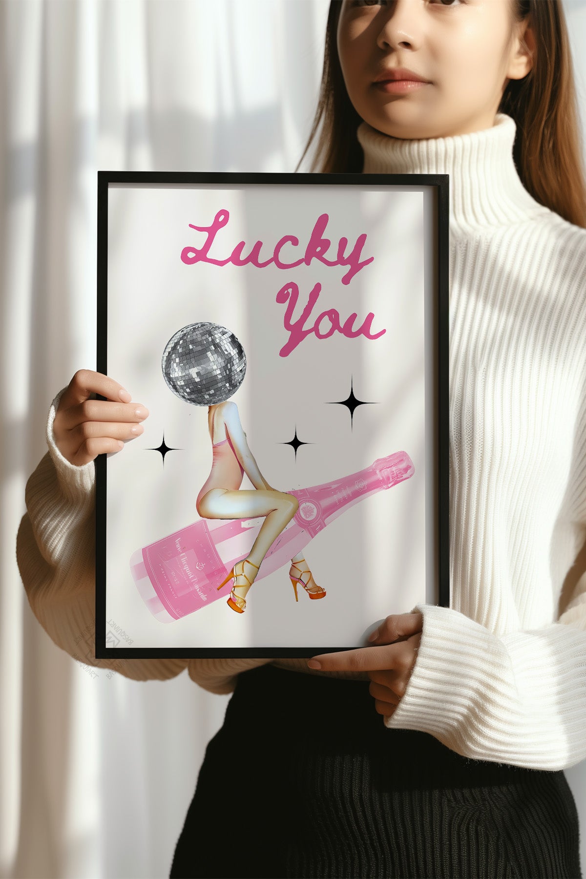 Lucky You Serisi Siyah Çerçeveli Poster, Tablo Duvar Dekoru No:49