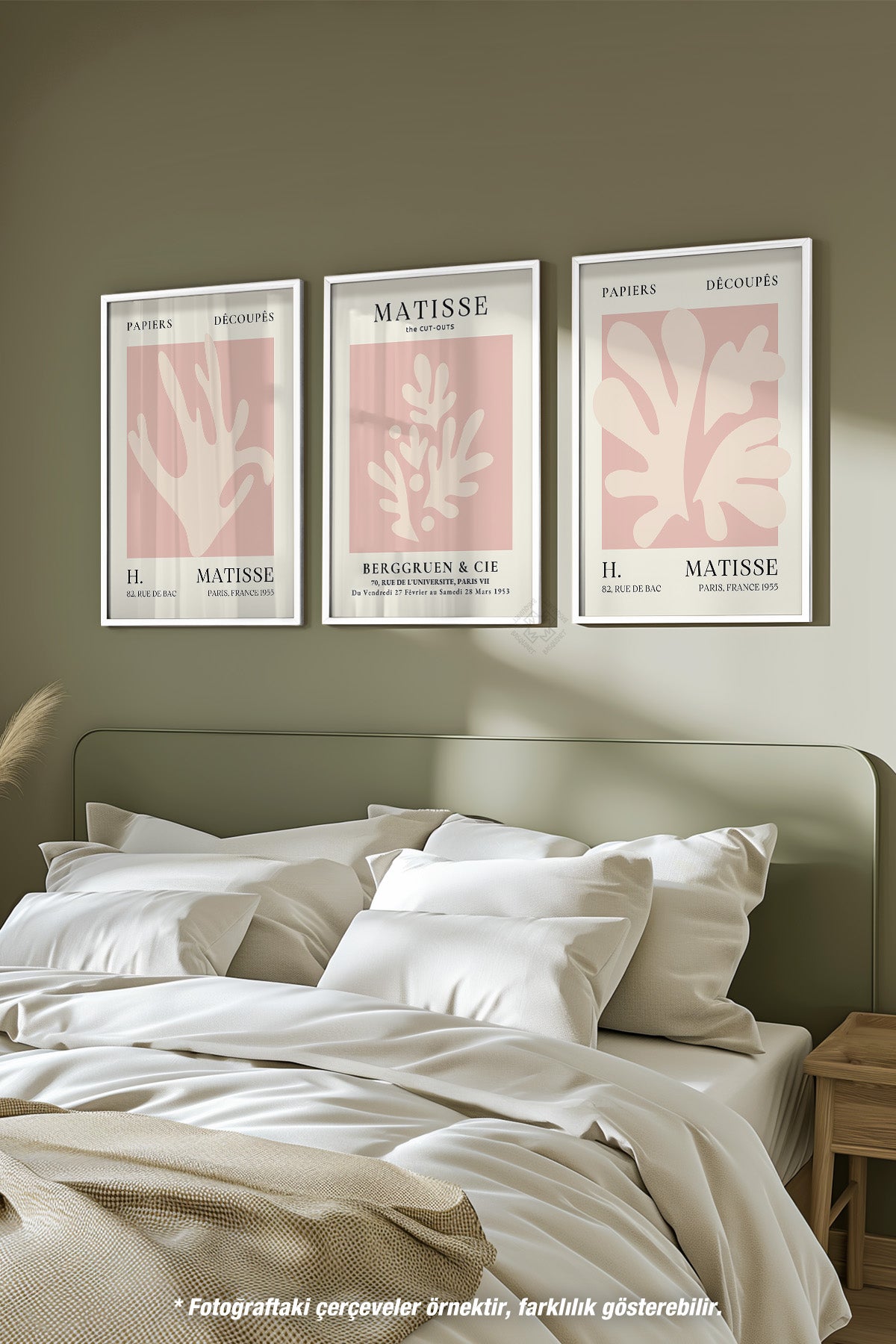 Matisse Minimal 3'lü Beyaz Çerçeveli Poster, Tablo Seti No:21