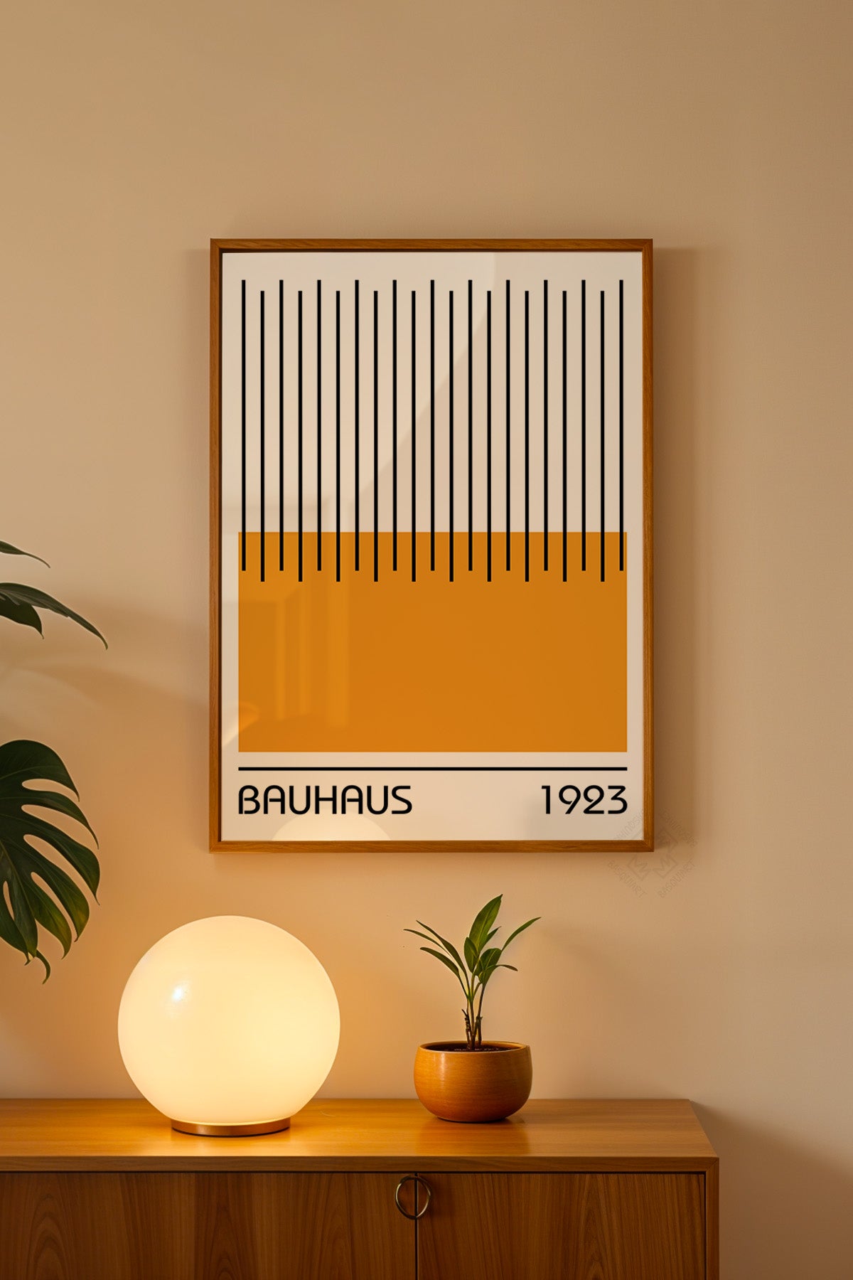 Bauhaus Serisi Ahşap Çerçeveli Poster, Tablo No:38