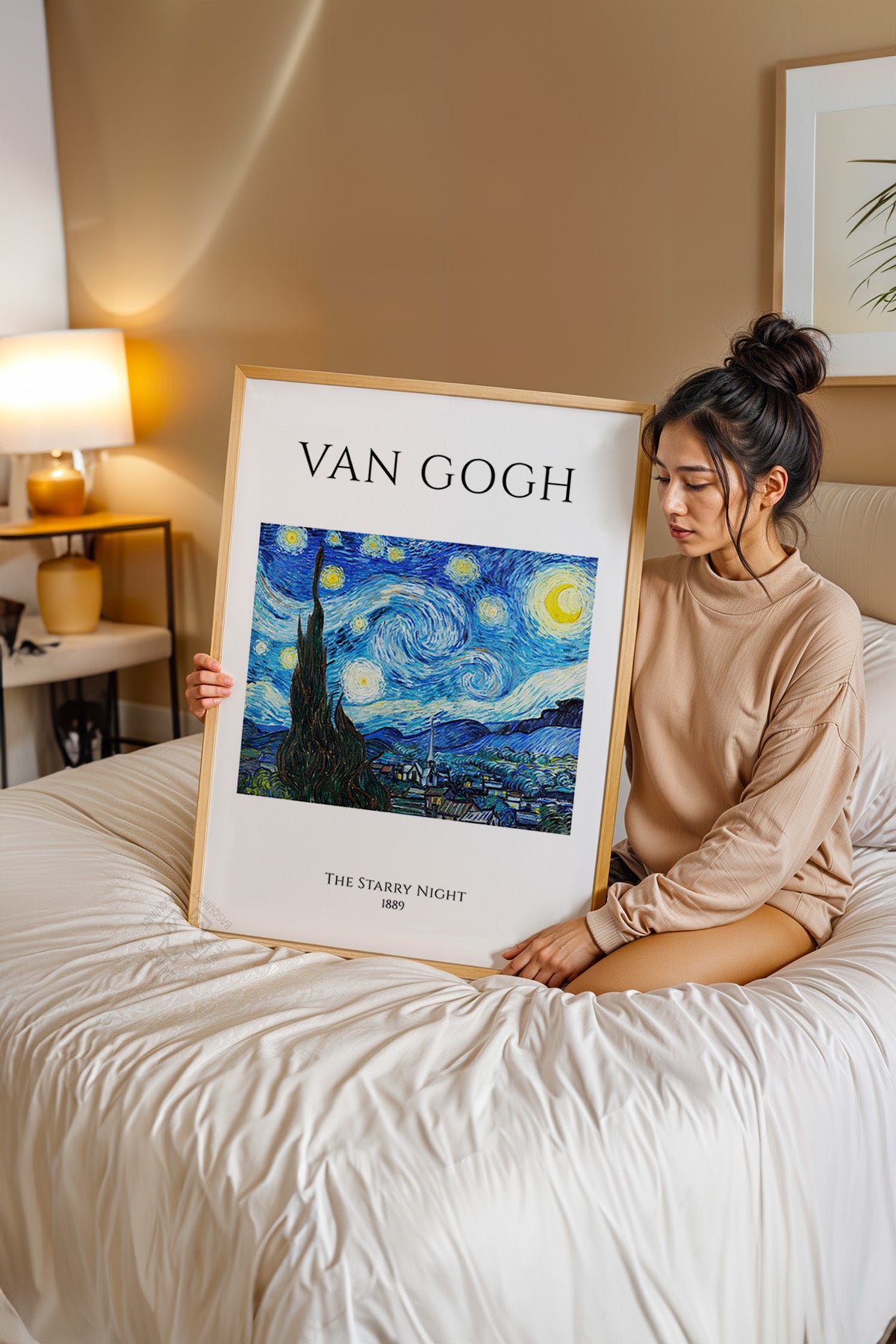 Vincent Van Gogh Serisi Ahşap Çerçeveli Poster, Tablo Duvar Dekoru No:5