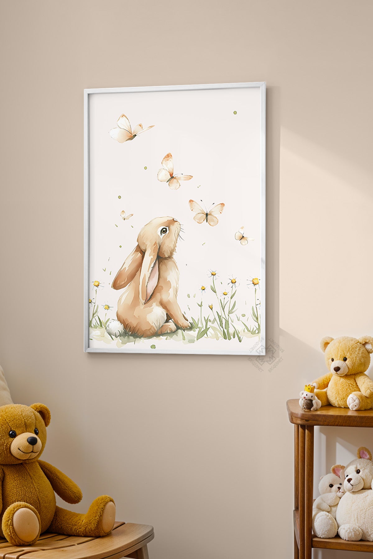 Çocuk Odası, Bebek Odası Beyaz Çerçeveli Poster, Tablo No:86