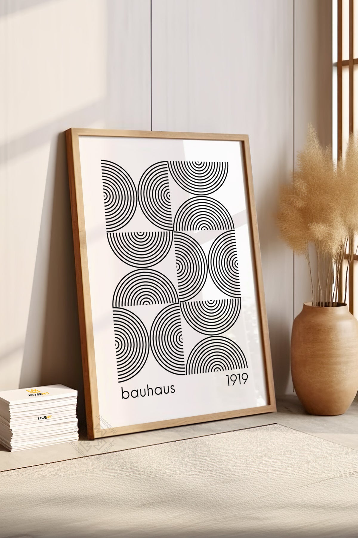 Bauhaus Serisi Ahşap Çerçeveli Poster, Tablo No:46