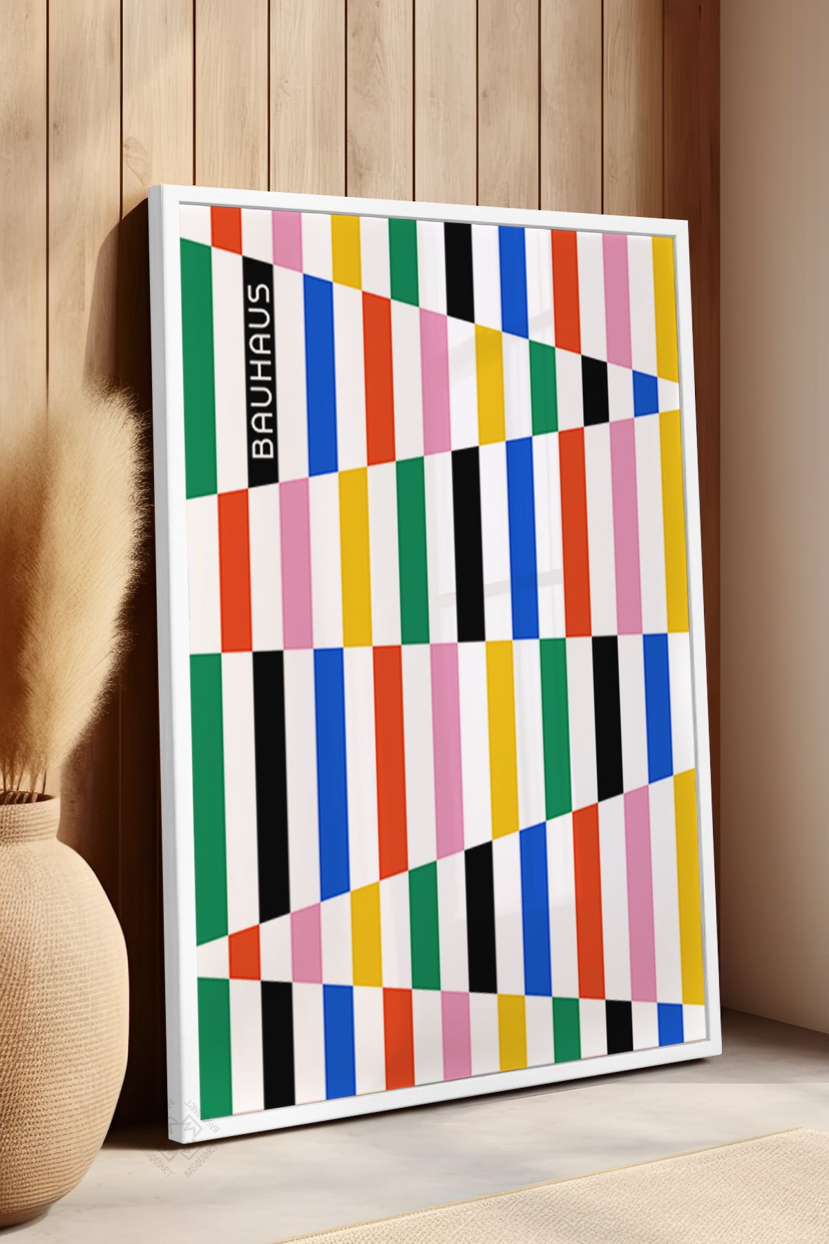 Bauhaus Serisi Beyaz Çerçeveli Poster, Tablo No:37