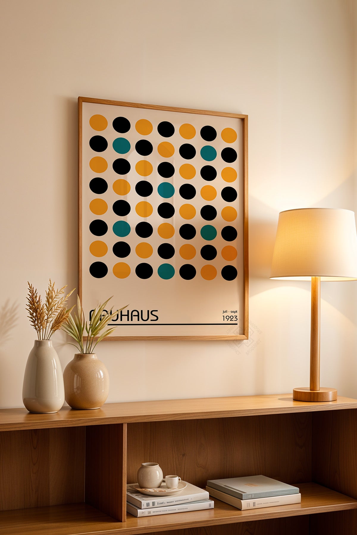 Bauhaus Serisi Ahşap Çerçeveli Poster, Tablo No:31