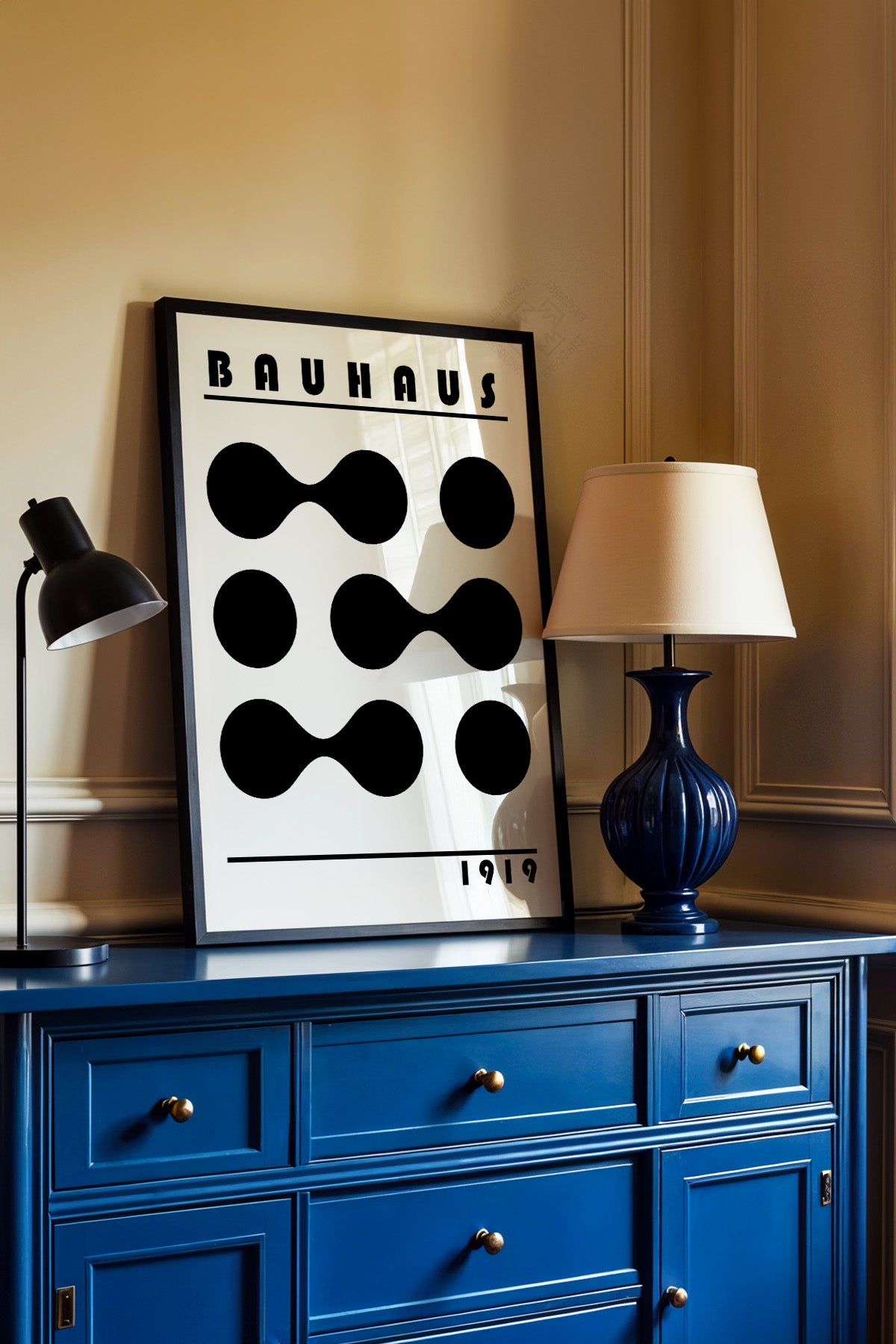 Bauhaus Serisi Siyah Çerçeveli Poster, Tablo No:53