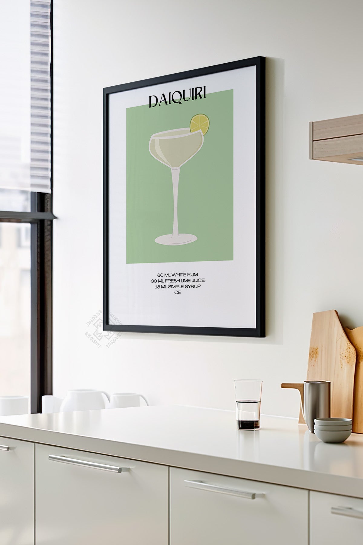 Kokteyl Serisi Siyah Çerçeveli Poster, Tablo, Cafe, Restoran, Mutfak Duvar Dekoru No:24