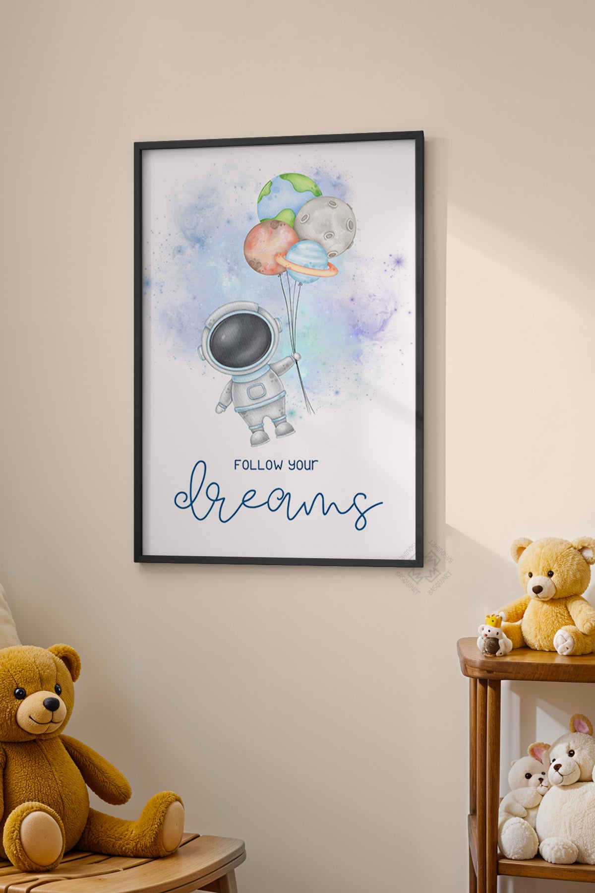 Çocuk Odası, Bebek Odası Siyah Çerçeveli Poster, Tablo No:29