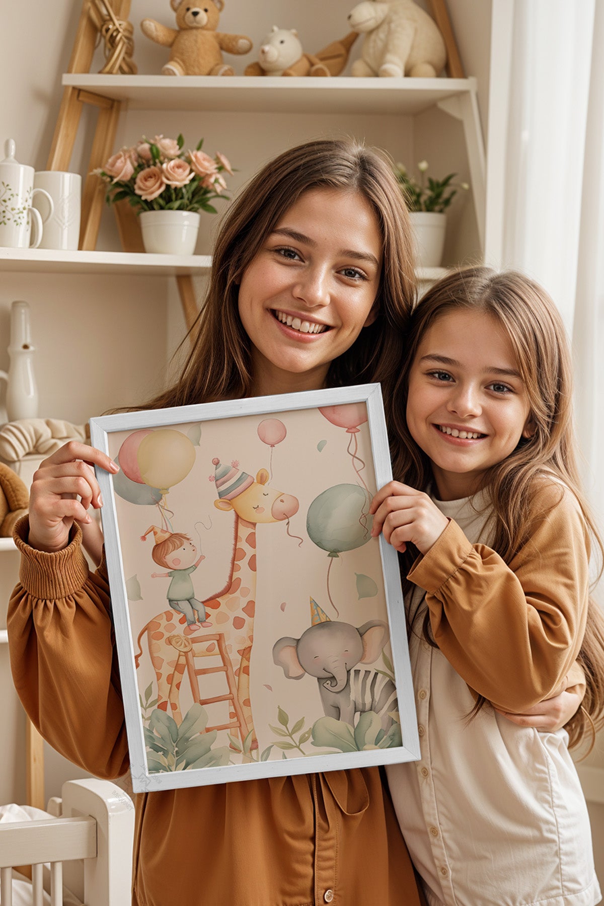 Çocuk Odası, Bebek Odası Beyaz Çerçeveli Poster, Tablo No:77
